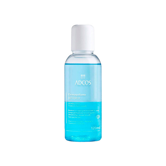 Adcos Bi-Phase Makeup Remover for All Skin Types Eyes and Face Panthenol Vitamin E Aloe Vera 120ml/4.05 fl.oz