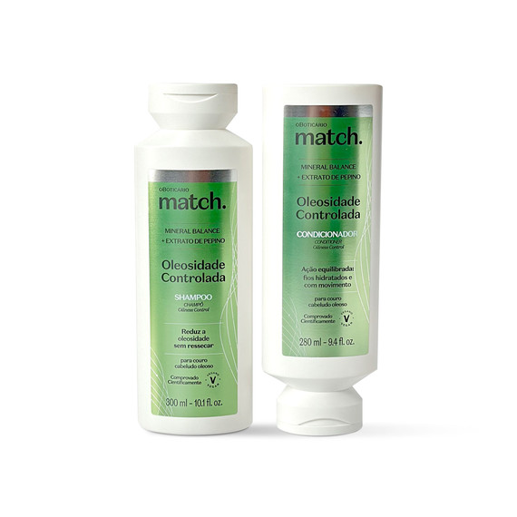Kit O Boticário Match Hair Shampoo and Conditioner Agente Controlled Oiliness 2x250ml/2x8.4 fl.oz