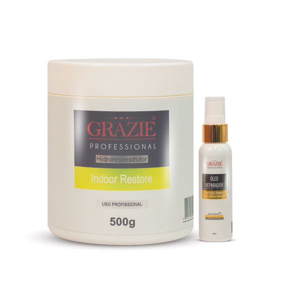 Kit Grazie Professional Indoor Restore Mask + Repair Oil | Hydration, Repair & Thermal Protection Kit Grazie Professional Indoor Restore Mask + Repair Oil | Hydration, Repair & Thermal Protection