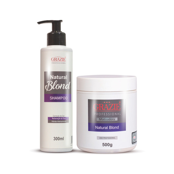 Kit Grazie Professional Blond Toning Shampoo + Mask Intense Hydration Kit Grazie Professional Blond Toning Shampoo + Mask Intense Hydration