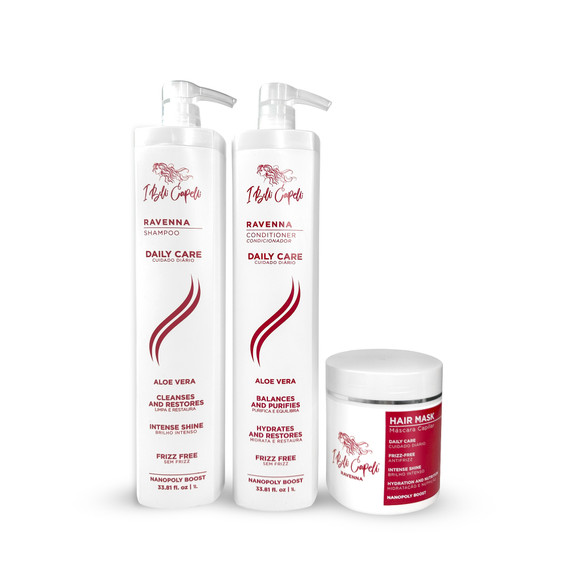 I Belli Capelli Ravenna Daily Care Kit – Shampoo and Conditioner 2x1L + Hair Mask 500g I Belli Capelli Ravenna Daily Care Kit – Shampoo and Conditioner 2x1L + Hair Mask 500g