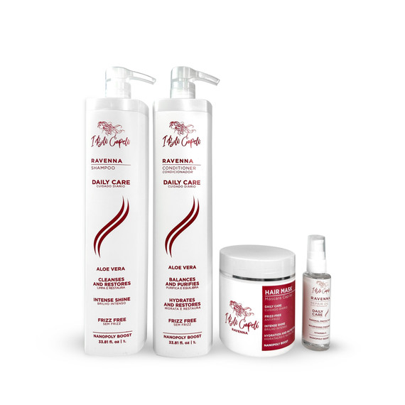 I Belli Capelli Ravenna Daily Care Kit – Shampoo and Conditioner 2x1L + Hair Mask 500g + Hair Oil 60ml I Belli Capelli Ravenna Daily Care Kit – Shampoo and Conditioner 2x1L + Hair Mask 500g + Hair Oil 60ml