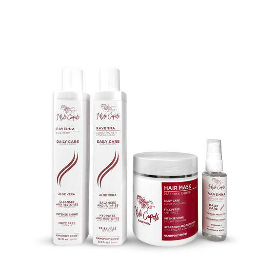 I Belli Capelli Ravenna Daily Care Kit – Shampoo and Conditioner 2x300ml + Hair Mask 500g + Hair Oil 60ml I Belli Capelli Ravenna Daily Care Kit – Shampoo and Conditioner 2x300ml + Hair Mask 500g + Hair Oil 60ml