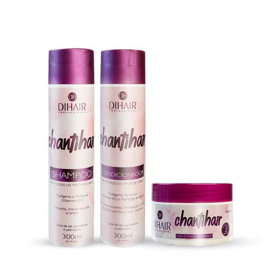 Dihair Professional Chantihair Kit Shampoo, Conditioner 2x10.1 fl oz and Hair Mask 8.81 oz