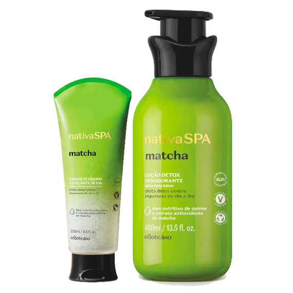 O Boticário Kit Nativa SPA Matcha Body Deodorant Moisturizing Lotion & Liquid Soap