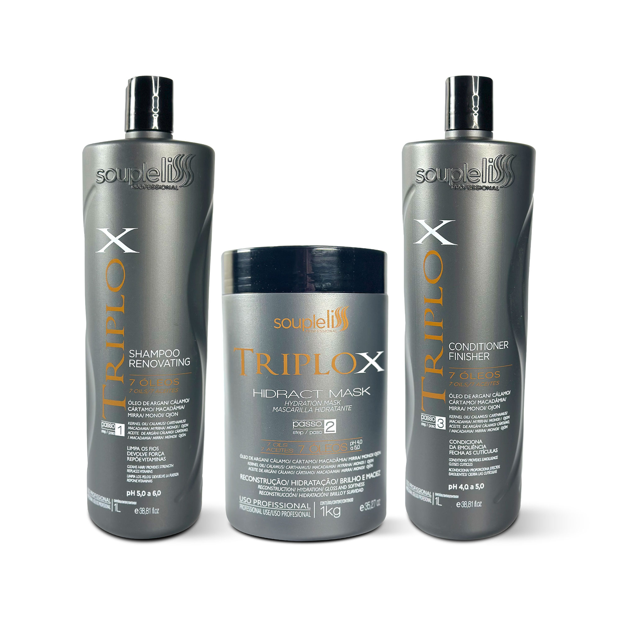 Kit Soupleliss Alinhamento Capilar Triplox Reconstructor Hydration