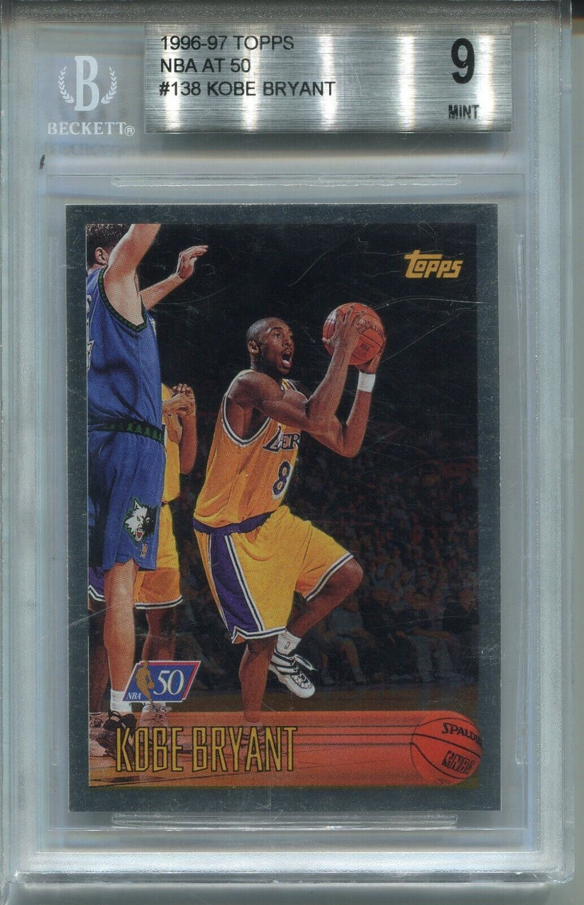 1996 Topps NBA 50 Basketball 138 Kobe Bryant Rookie Card Graded