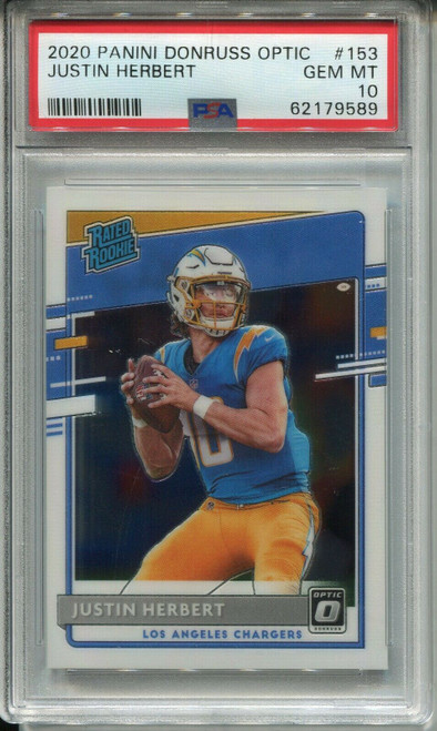 Justin Herbert 2020 Donruss Press Proof Yellow #303 RR (PSA 10)