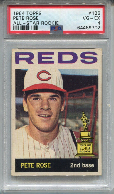 1964 Topps #125 Pete Rose Cincinnati Reds Baseball Card Sgc 5 Ex Clean