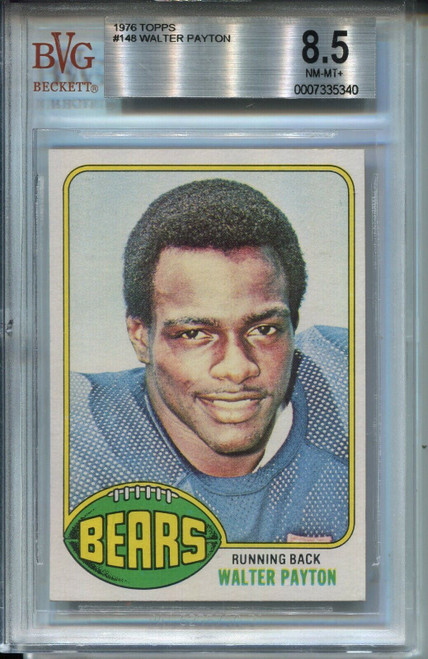 1976 Topps Football #148 Walter Payton Rookie Card Graded BVG 8.5 Nm MINT+ Bears