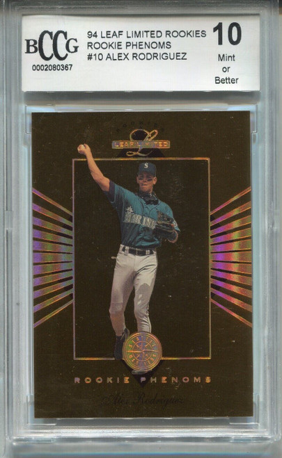 1994 Leaf Limited Baseball #10 Alex Rodriguez Rookie Card Beckett Graded BCCG 10