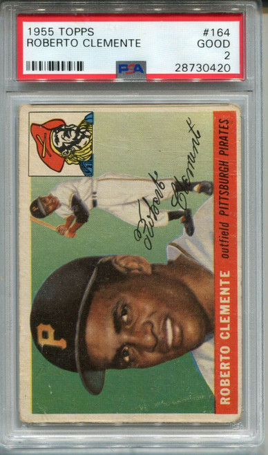 1955 Topps Baseball #164 Roberto Clemente Rookie Card RC Graded PSA 2 Pirates