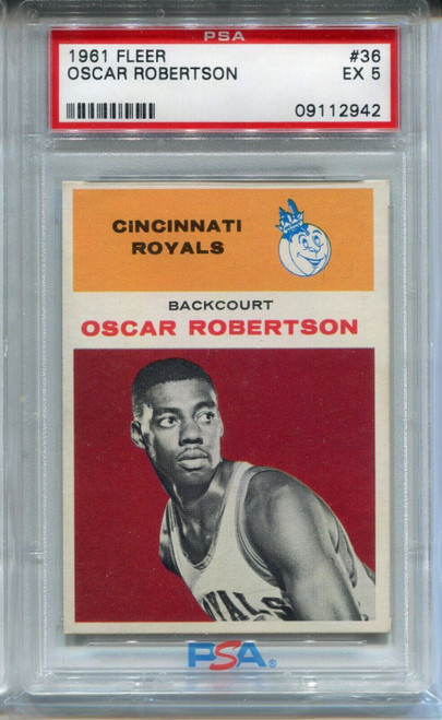 1961 '61 Fleer Basketball #36 Oscar Robertson Rookie Card RC Graded PSA 5