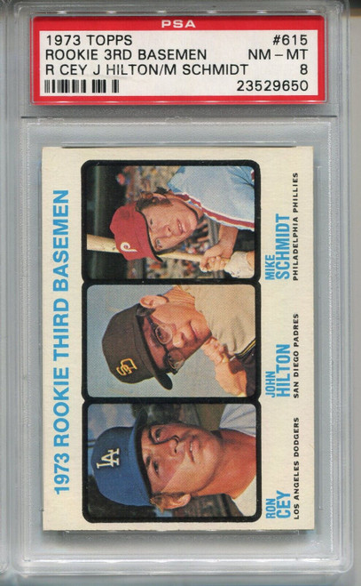 1973 Topps Baseball #615 Mike Schmidt Rookie Card Graded PSA 8 NM MINT