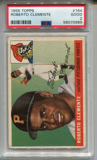 1955 Topps Baseball #164 Roberto Clemente Rookie Card Graded PSA 2