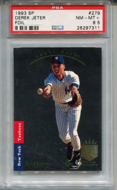 1993 SP Foil Baseball 279 Derek Jeter Rookie Card RC Graded PSA 8.5 NM MINT+