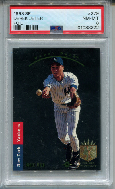 1993 '93 SP Foil Baseball 279 Derek Jeter Rookie Card Graded PSA 8 NM MINT