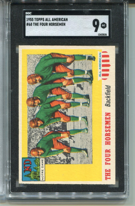 1955 Topps All American The Four Horsemen Graded SGC 9 MINT Card #68