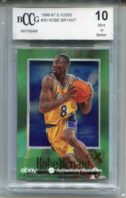1996 E-X2000  Kobe Bryant Rookie Card Beckett Graded 10 BCCG Skybox #30 1996 E-X2000  Kobe Bryant Rookie Card Beckett Graded 10 BCCG Skybox #30