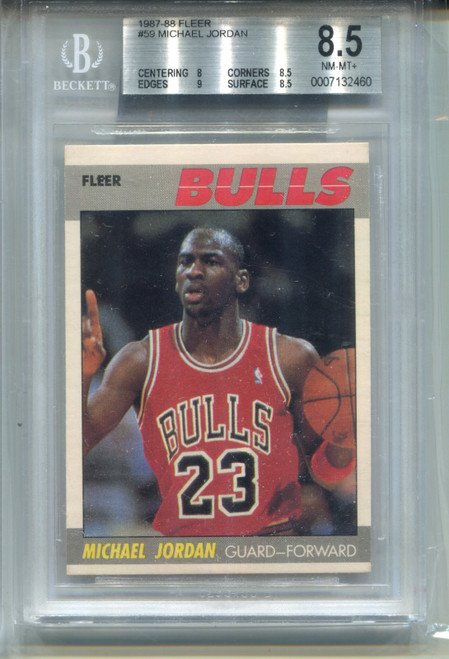 1987 Fleer Michael Jordan Card BGS 8.5 NM MINT+ Graded #59 Basketball 1987 Fleer Michael Jordan Card BGS 8.5 NM MINT+ Graded #59 Basketball
