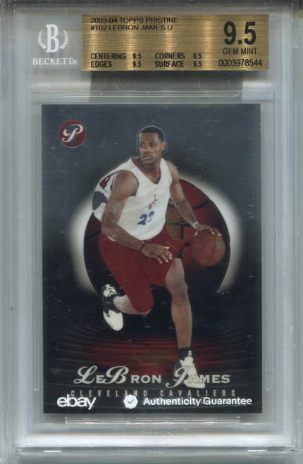 2003 Topps Pristine Lebron James Rookie Card BGS 9.5 Gem MInt Graded Quad 9.5s