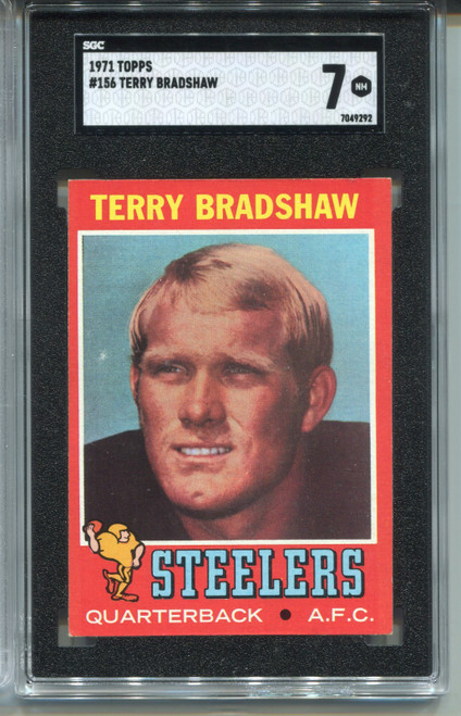 1971 Topps Terry Bradshaw Rookie Card SGC 7  Nr MINT  Graded Football #156