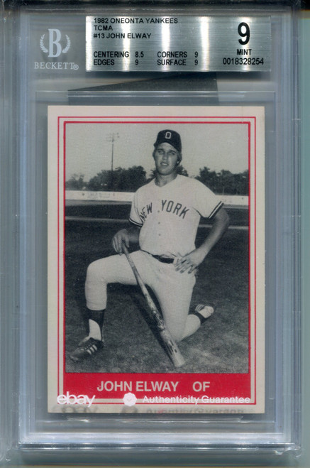 1982 TCMA John Elway Rookie Card BGS 9 Minor League Baseball #13 Graded MINT