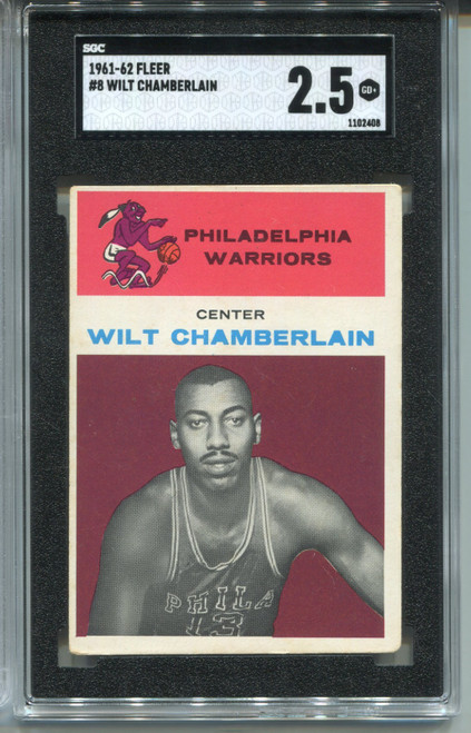 1961 Fleer Wilt Chamberlain Rookie Card SGC 2.5 Graded Basketball #8