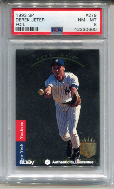 1993 SP Foil Derek Jeter Rookie Card Graded PSA 8 NM MINT Baseball #279