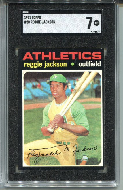 1971 Topps Reggie Jackson Card SGC 7 Nr MINT Baseball #20