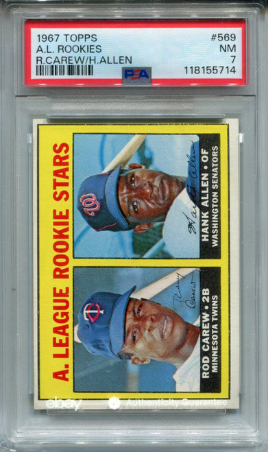 1967 Topps Rod Carew Rookie Card PSA Nr MINT Graded Baseball #569