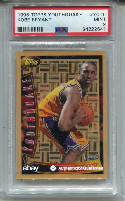 1996 Topps Youthquake Kobe Bryant Rookie Card PSA 9 MINT Graded Basketball #YQ15