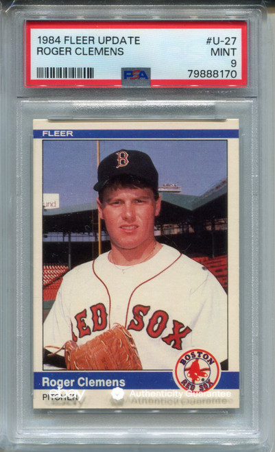 1984 Fleer Update Roger Clemens Rookie Card PSA 9 MINT XRC Graded Baseball #U27