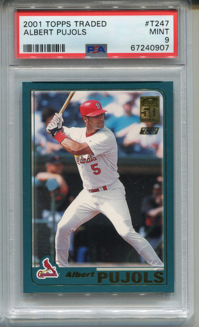 2001 Topps Traded Albert Pujols Rookie Card PSA 9 MINT Graded #T247 Baseball