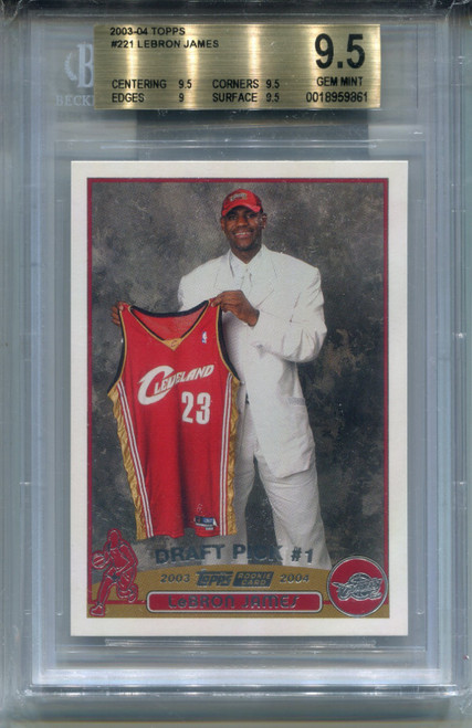 2003 Topps LeBron James Rookie Card BGS 9.5 Gem Mint Graded Basketball #221