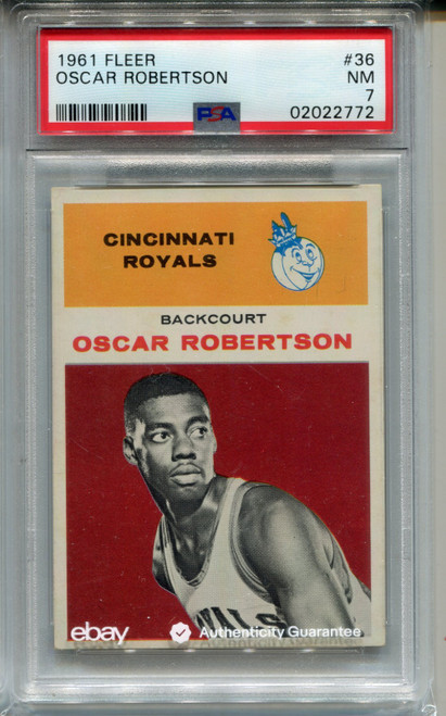 1961 Oscar Robertson Rookie Card PSA 7 Nr MINT Graded '61 Fleer Basketball #36