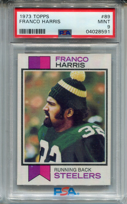 1973 Topps Franco Harris Rookie Card Graded PSA 9 Mint Football #89