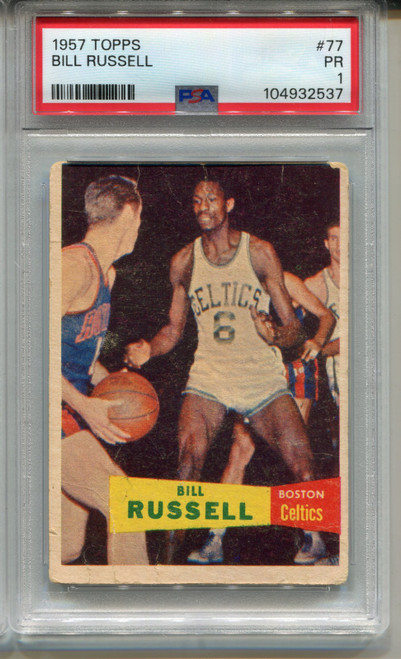 1957 Topps Bill Russell Rookie Card PSA 1 Graded Bsketball #77