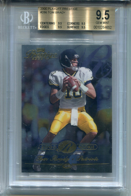 2000 Playoff Prestige Tom Brady Rookie Card BGS 9.5 Gem Mint Graded #286
