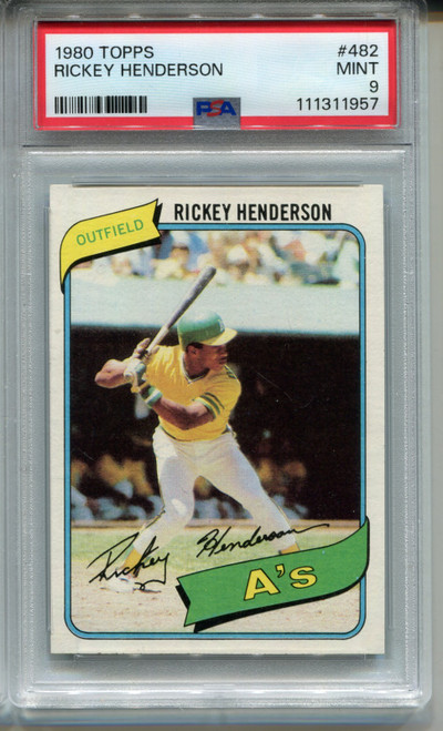 1980 Topps Rickey Henderson Rookie Card PSA 9 MINT Baseball #482