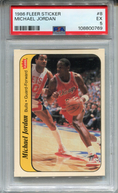 1986 Fleer Michael Jordan Rookie Card PSA 5 Graded Sticker #8