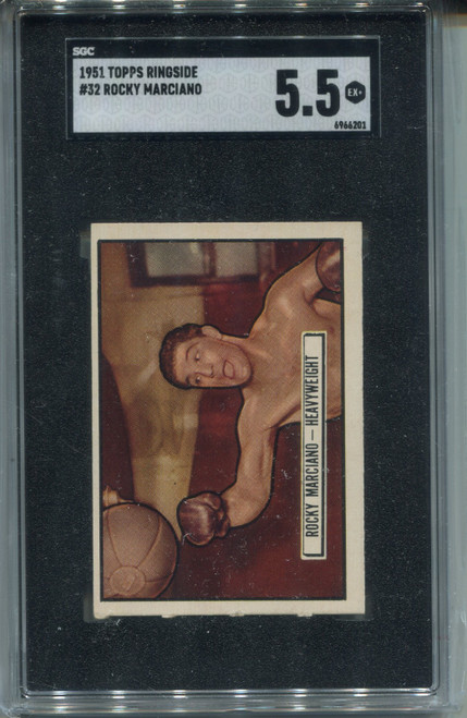 1951 Topps Ringside Rocky Marciano Rookie Card SGC 5.5 Boxing #32 Graded