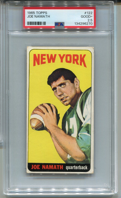 1965 Topps Joe Namath Rookie Card PSA 2.5 Graded Football #122