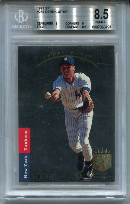 1993 SP Foil Derek Jeter Rookie Card BGS 8.5 NM MINT+ w 9s Graded Baseball #279