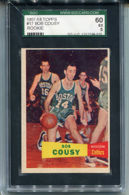 1957 Topps Bob Cousy Rookie Card SGC 60 Graded Basketball #17 RC