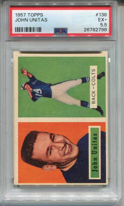 1957 Topps Johnny Unitas Rookie Card PSA 5.5 Football #138 John