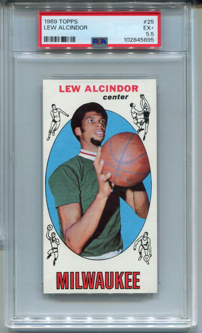 1969 Topps Lew Alcindor Kareem Abdul-Jabbar Rookie Card PSA 5.5 Basketball #25