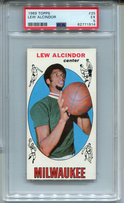 1969 Topps Lew Alcindor Kareem Abdul-Jabbar Rookie Card PSA 5 Basketball #25