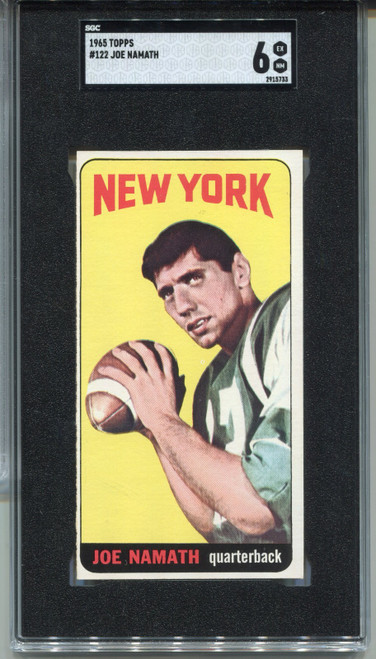 1965 Topps Joe Namath Rookie Card SGC 6 Ex MINT Graded Football #122