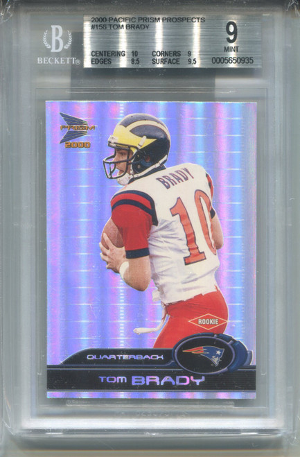 2000 Pacific Prism Prospects Tom Brady Rookie Card BGS 9 MINT Graded w 10 9.5